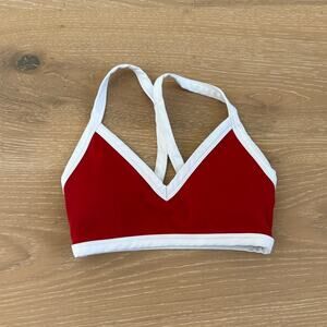 Form Sports Bra V Neck Size XS Red White